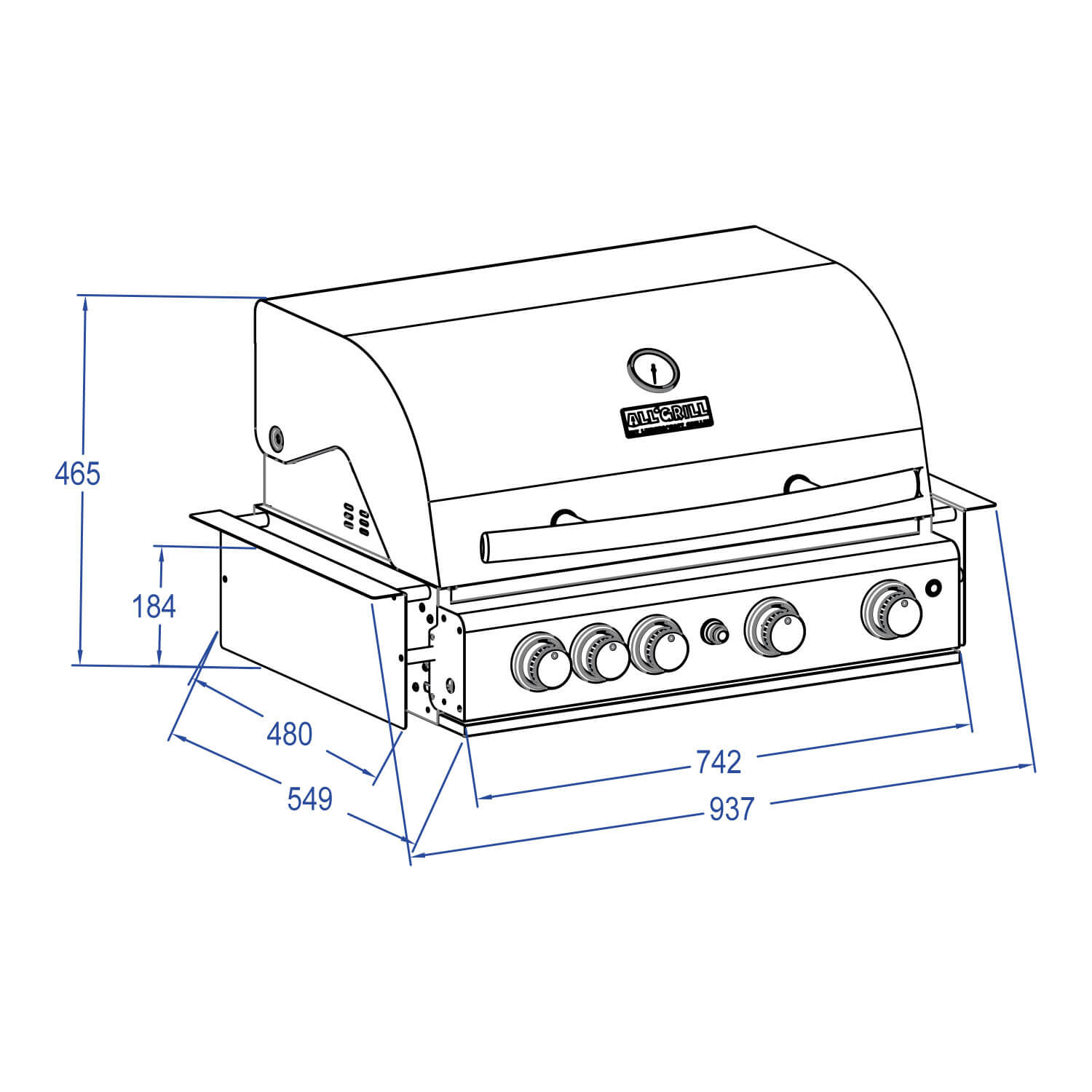 ALL'GRILL Chef L Built-In Black