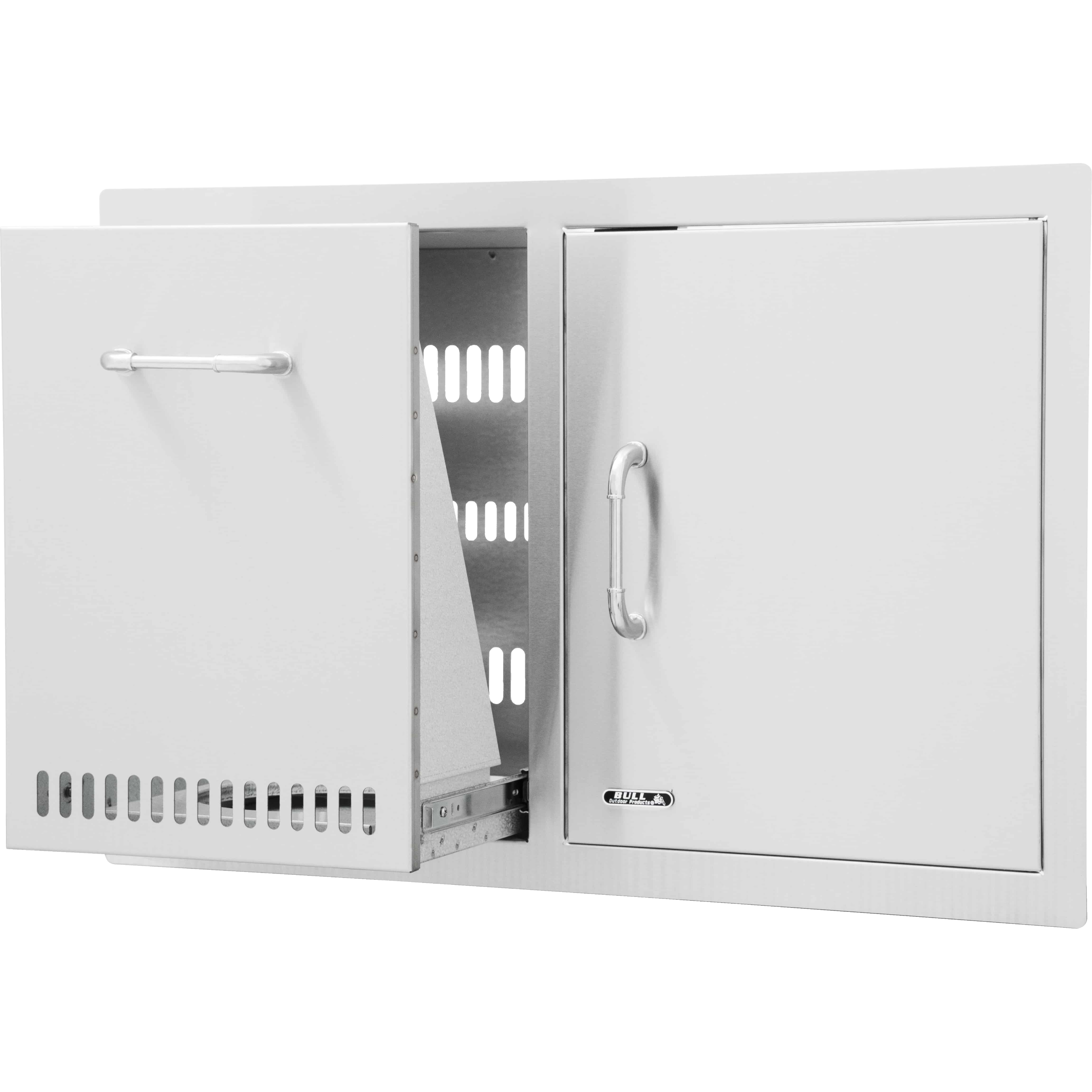 Combinación de puerta basculante y cajón para bombona de gas