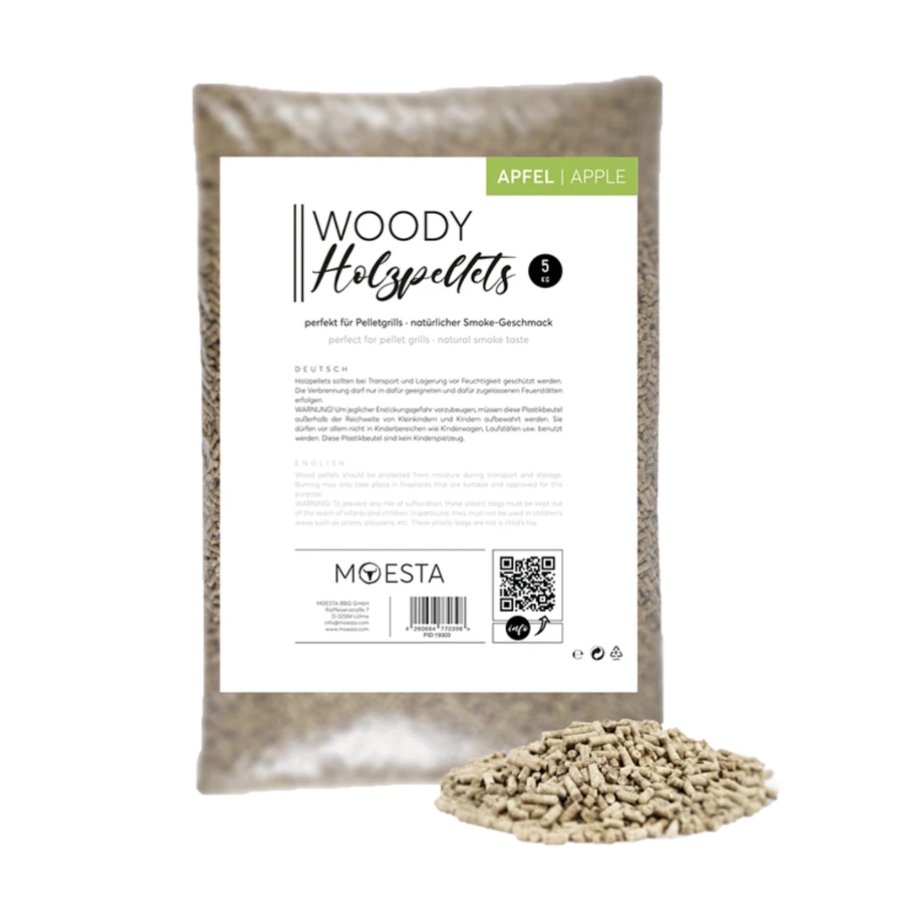 Moesta pellets de madera, manzana 5kg
