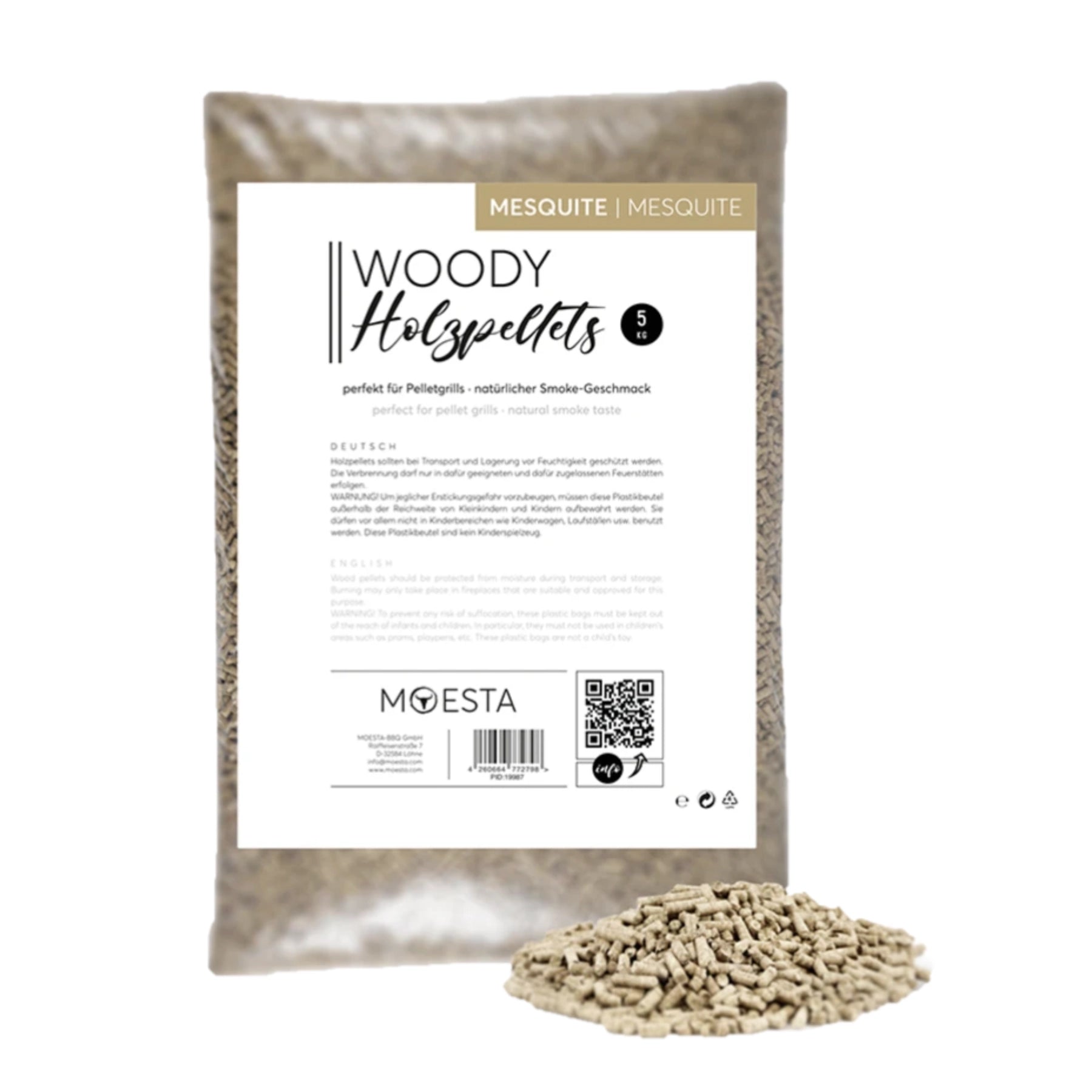Pellet di legno Moesta, mesquite 5 kg
