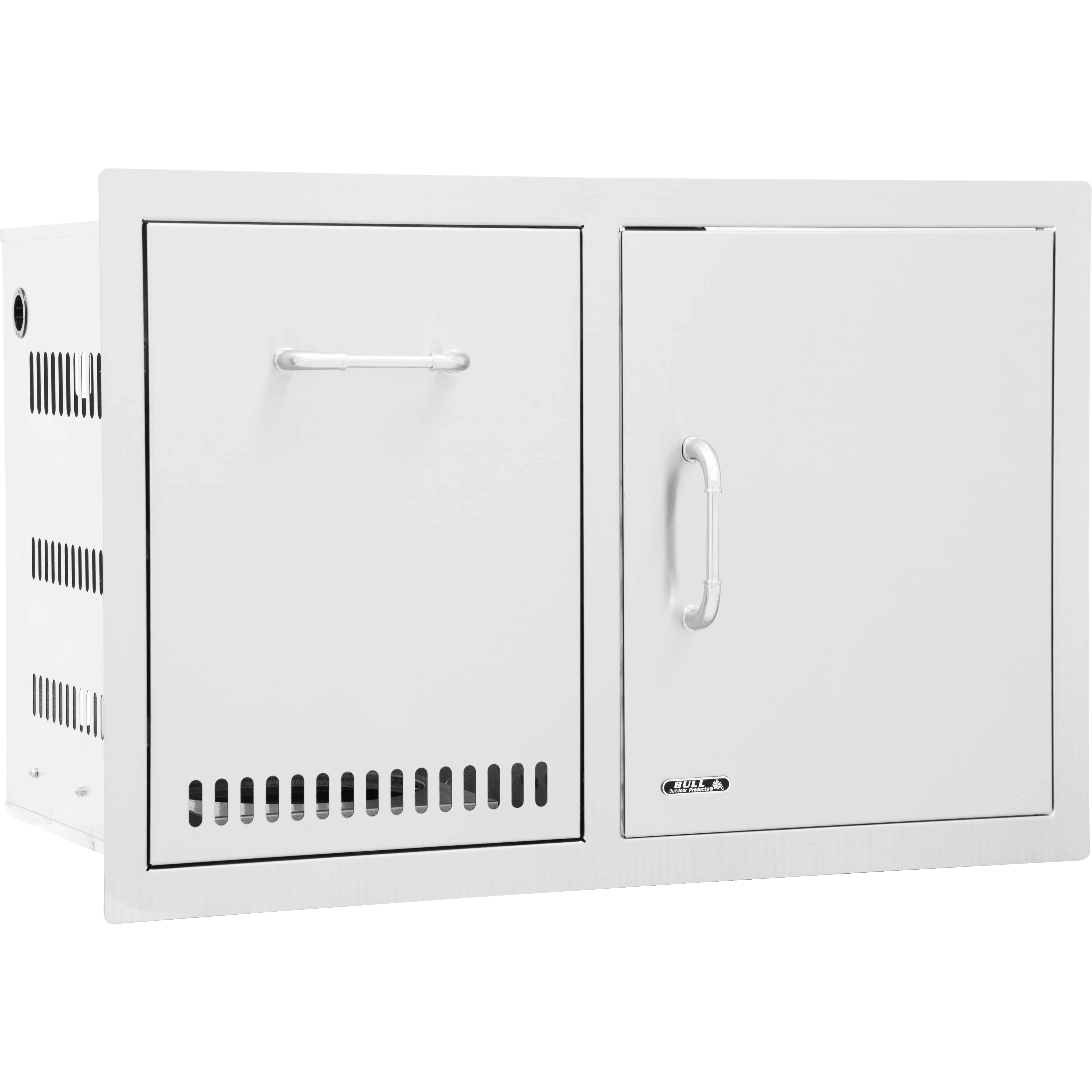 Combinación de puerta basculante y cajón para bombona de gas