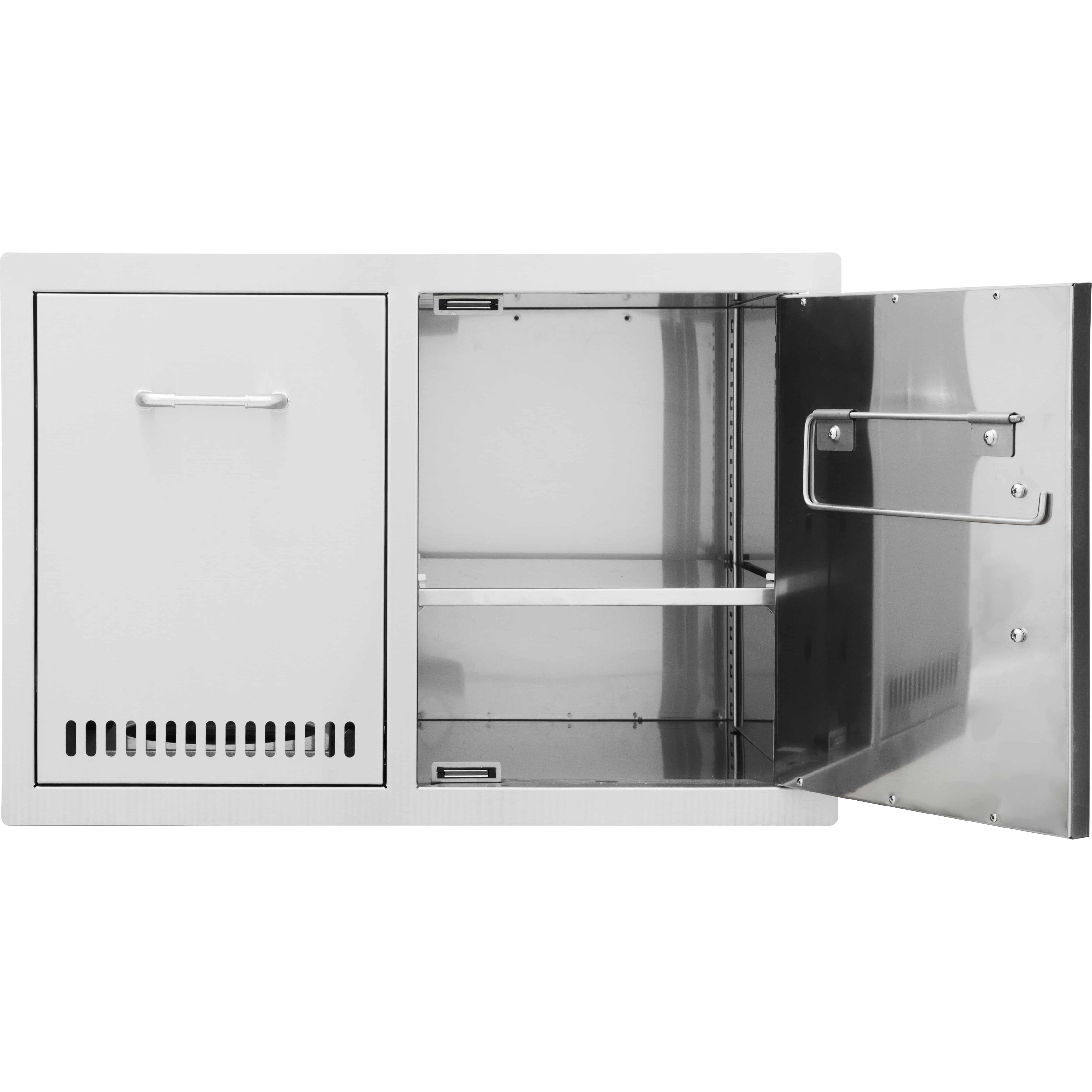 Combinación de puerta basculante y cajón para bombona de gas