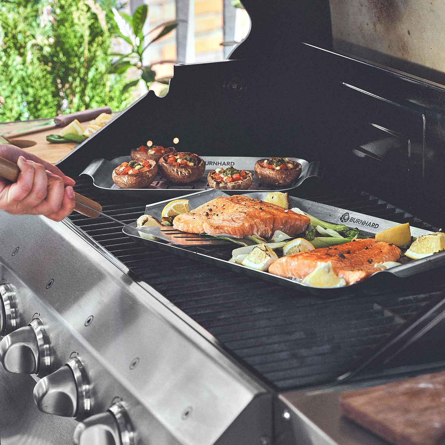 Burnhard Edelstahl Grillschale 42,5 x 25 x 2 cm