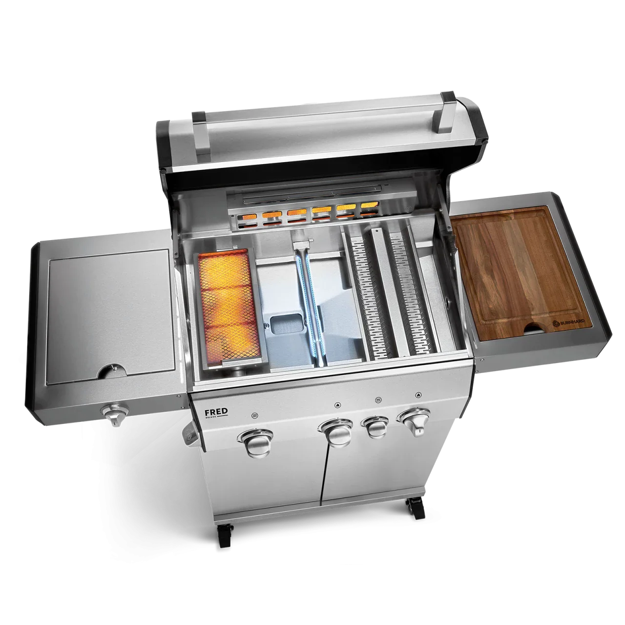 Burnhard FRED Deluxe Gasgrill 3-Brenner Edelstahl mit Edelstahlrost (Series 3)