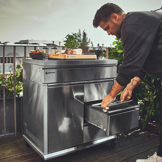 Burnhard Edelstahl Grill Beistellwagen