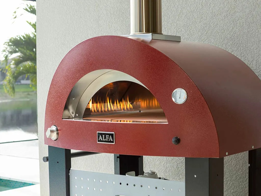 Alfa Forni Moderno 2 Pizze, gas/híbrido, rojo