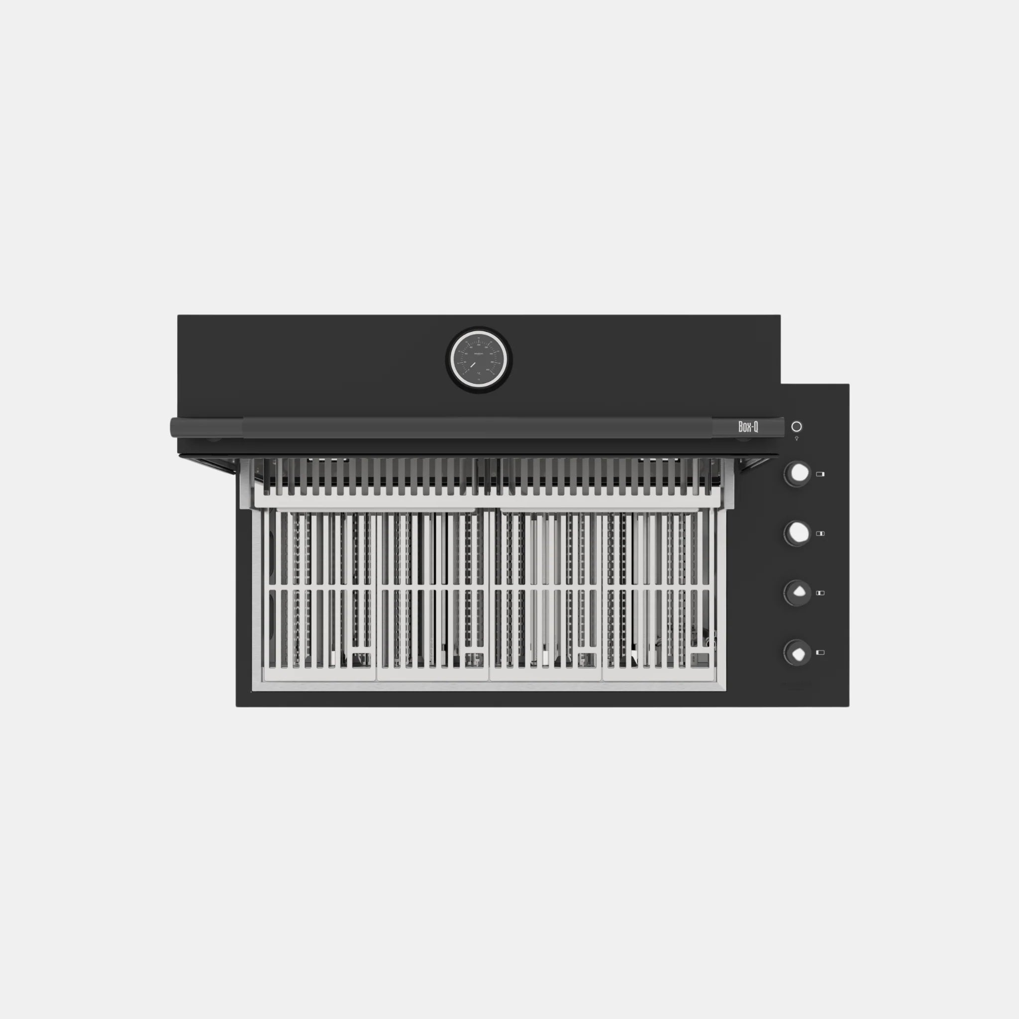 Barbacoa de obra Brabura Box-Q 4 fuegos negro | Último modelo en acero inoxidable