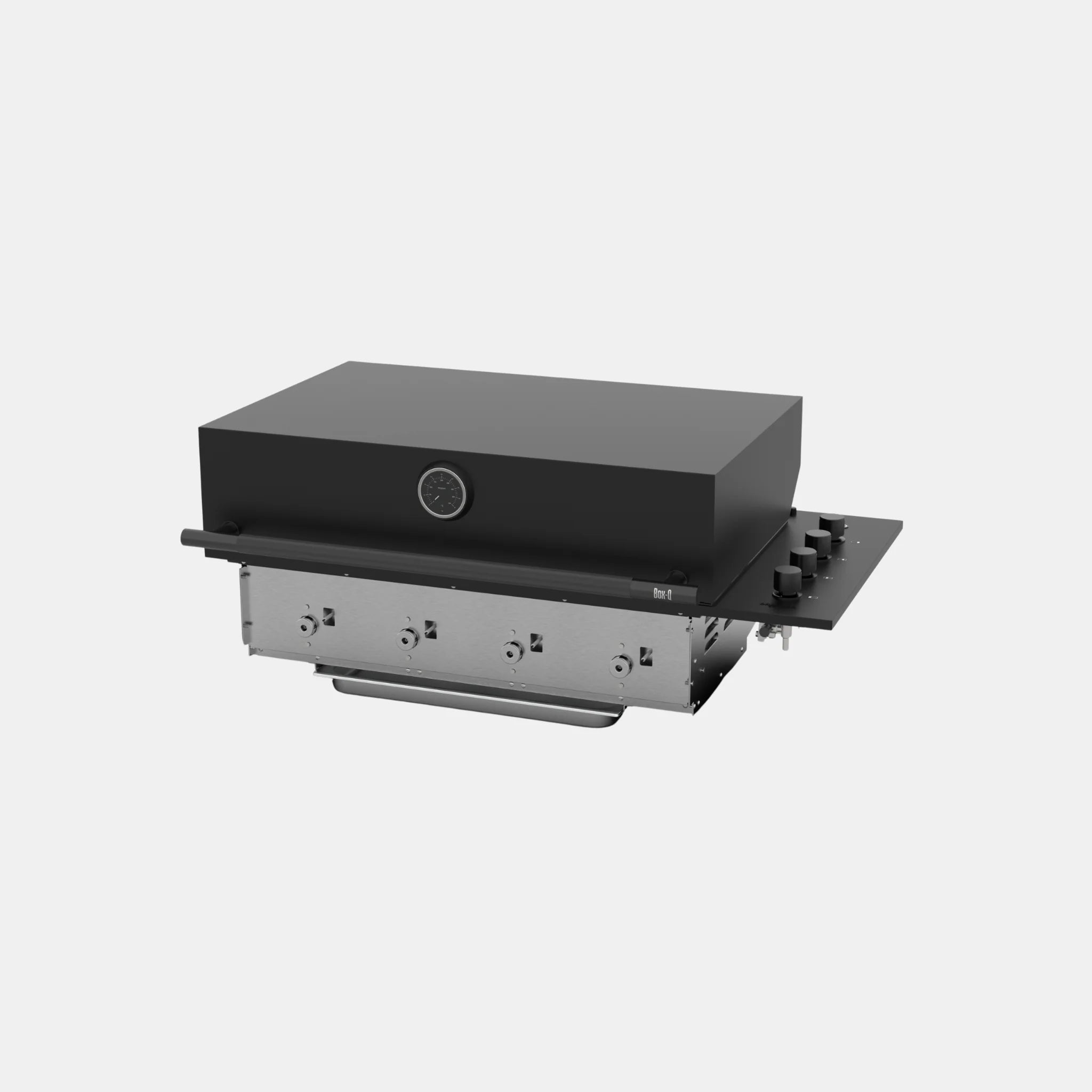 Barbacoa de obra Brabura Box-Q 4 fuegos negro | Último modelo en acero inoxidable