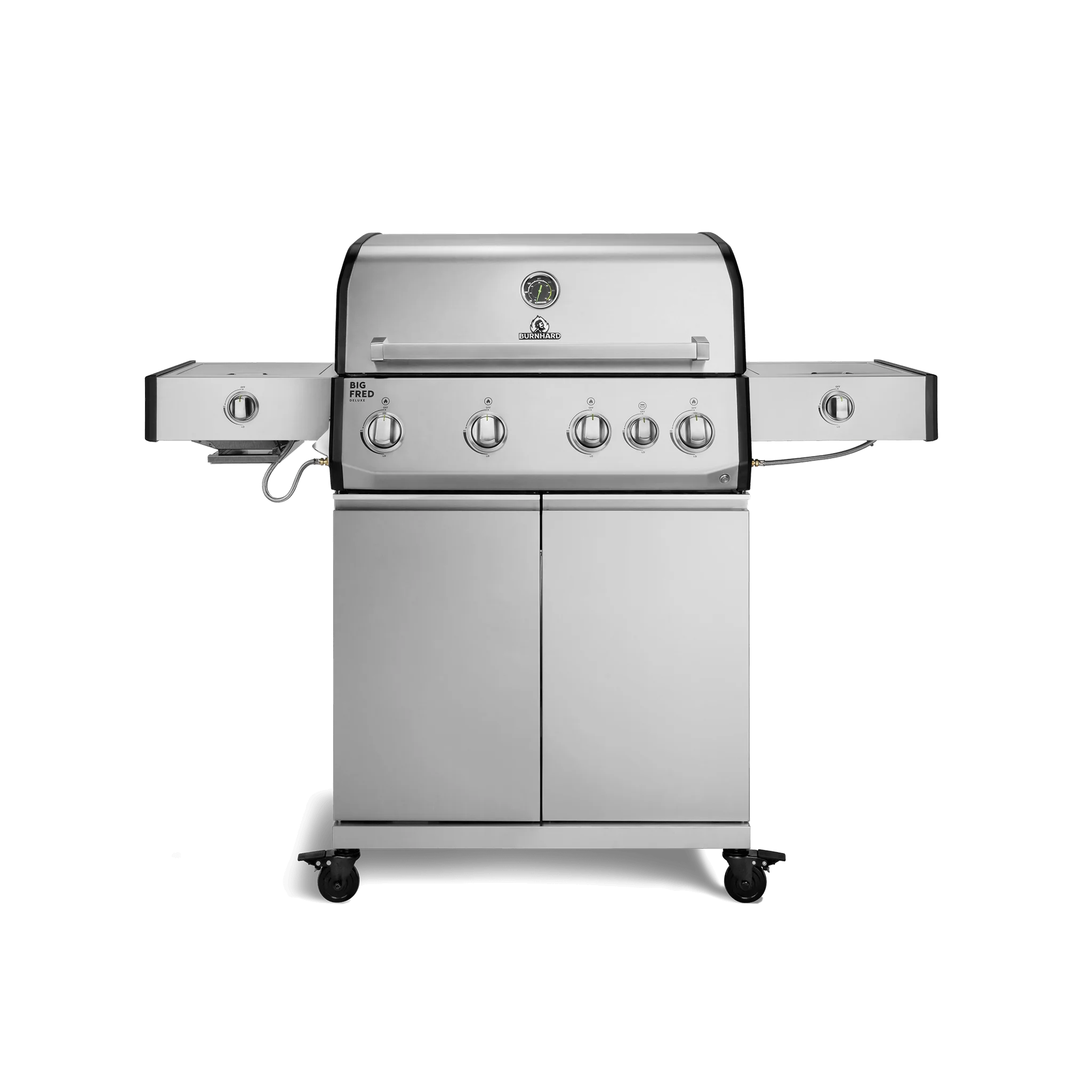 Burnhard Big FRED Deluxe+ Gasgrill Edelstahl 4-Brenner mit Gusseisenrost Series 4
