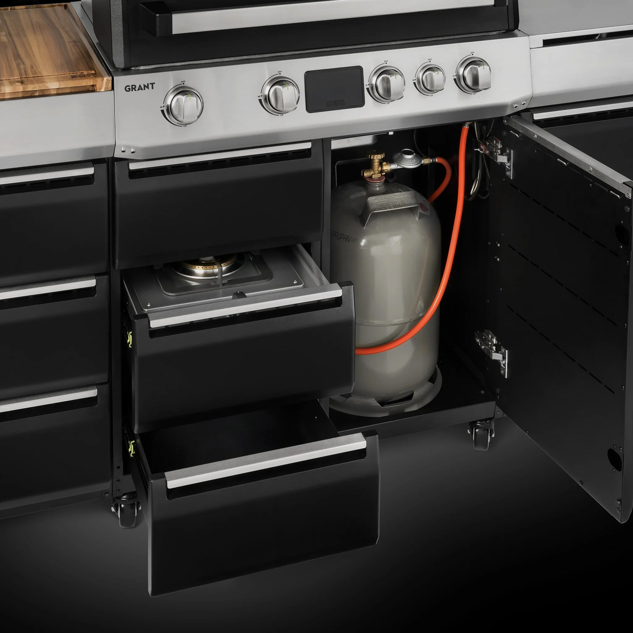 Burnhard GRANT Pro - Modularer Gasgrill 4-Brenner mit Schubladen und Edelstahlrost