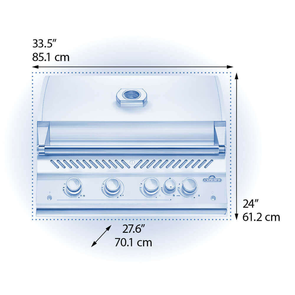 Napoleon Serie 700 32", negro mate, parrilla integrada, incluye asador