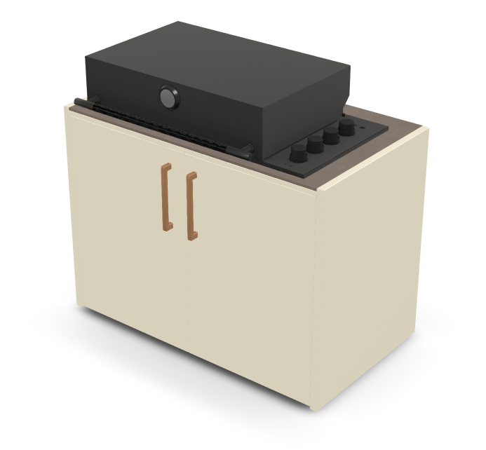 Brabura Box-Q 4 brûleurs noir | Dernier modèle en acier inoxydable