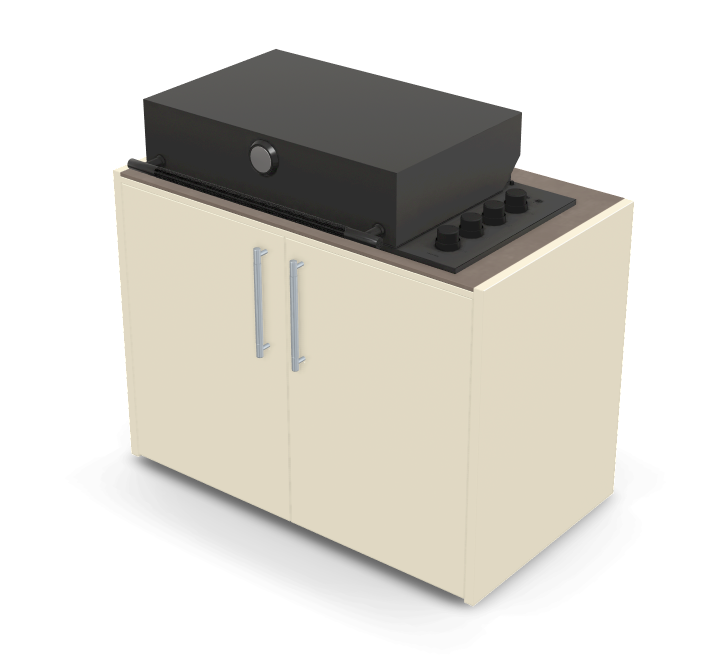 Brabura Box-Q 4 brûleurs noir | Dernier modèle en acier inoxydable