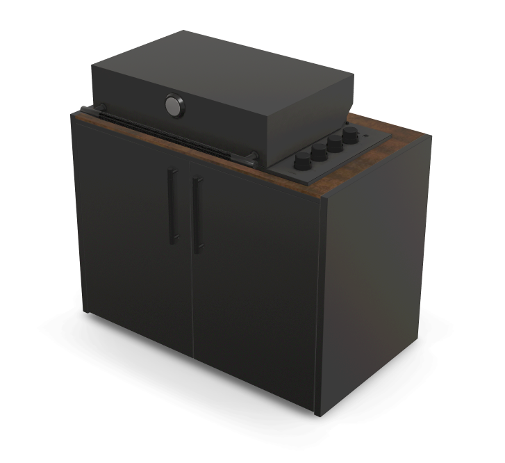 Brabura Box-Q 4 brûleurs noir | Dernier modèle en acier inoxydable
