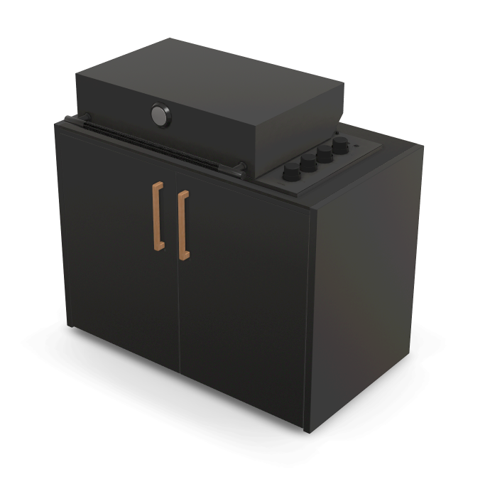 Brabura Box-Q 4 brûleurs noir | Dernier modèle en acier inoxydable