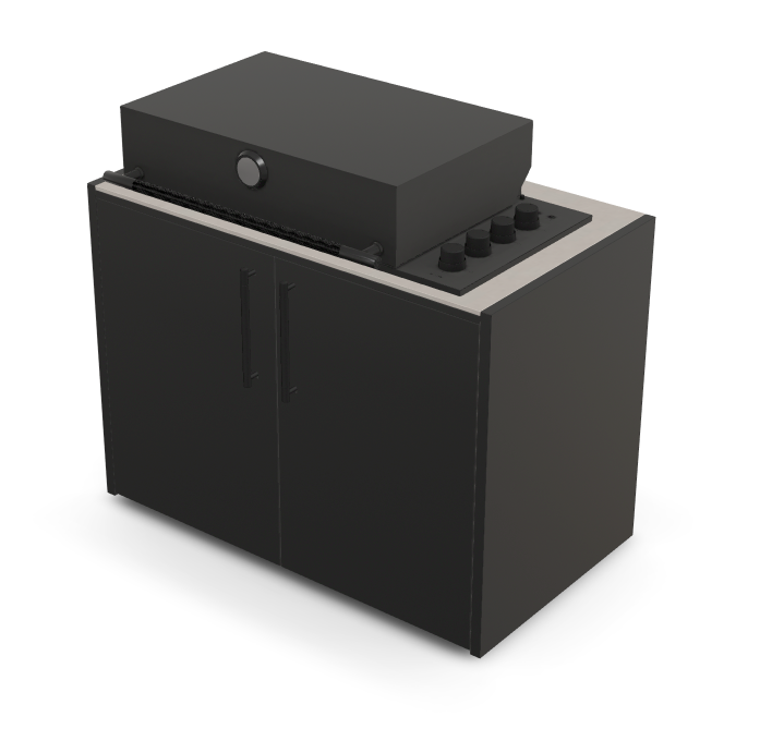 Brabura Box-Q 4 brûleurs noir | Dernier modèle en acier inoxydable