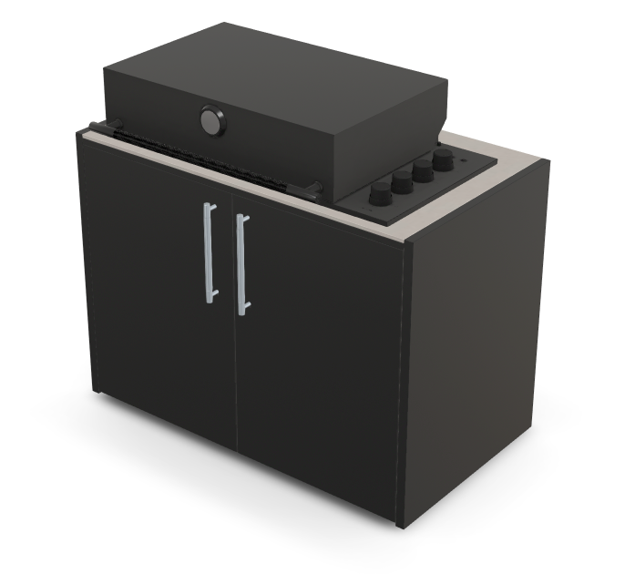 Brabura Box-Q 4 brûleurs noir | Dernier modèle en acier inoxydable