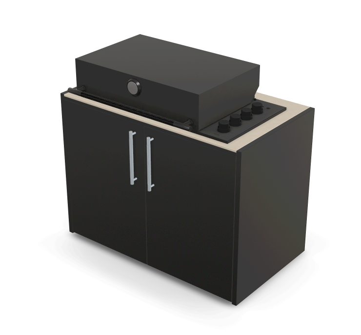 Brabura Box-Q 4 brûleurs noir | Dernier modèle en acier inoxydable