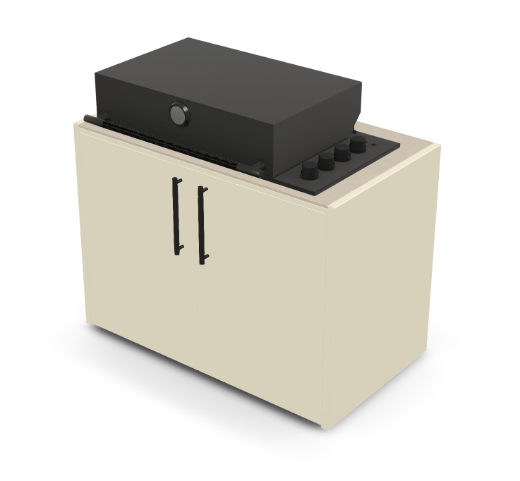 Brabura Box-Q 4 brûleurs noir | Dernier modèle en acier inoxydable