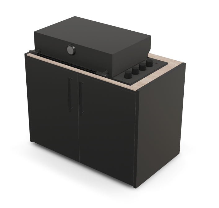 Brabura Box-Q 4 brûleurs noir | Dernier modèle en acier inoxydable