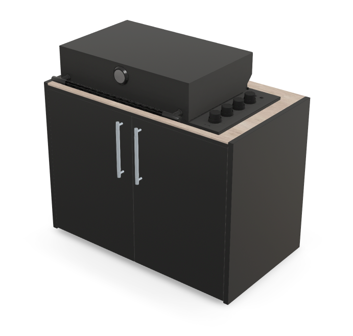 Brabura Box-Q 4 brûleurs noir | Dernier modèle en acier inoxydable