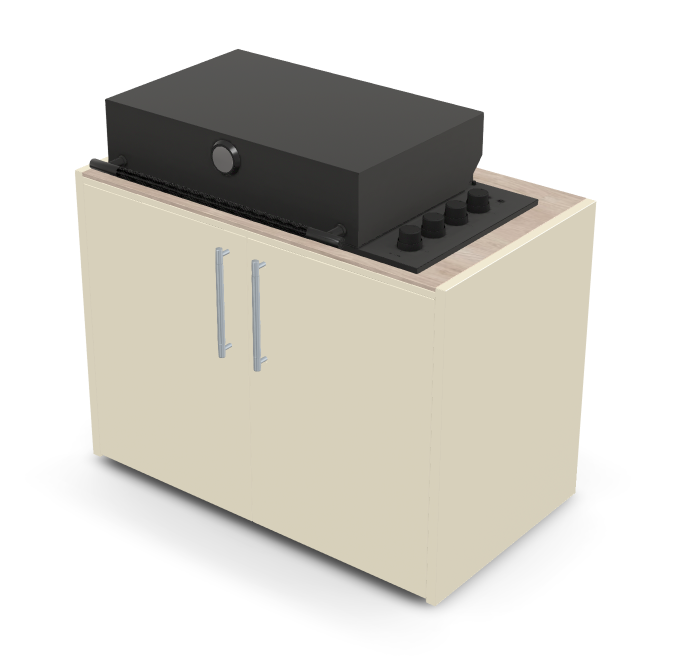 Brabura Box-Q 4 brûleurs noir | Dernier modèle en acier inoxydable