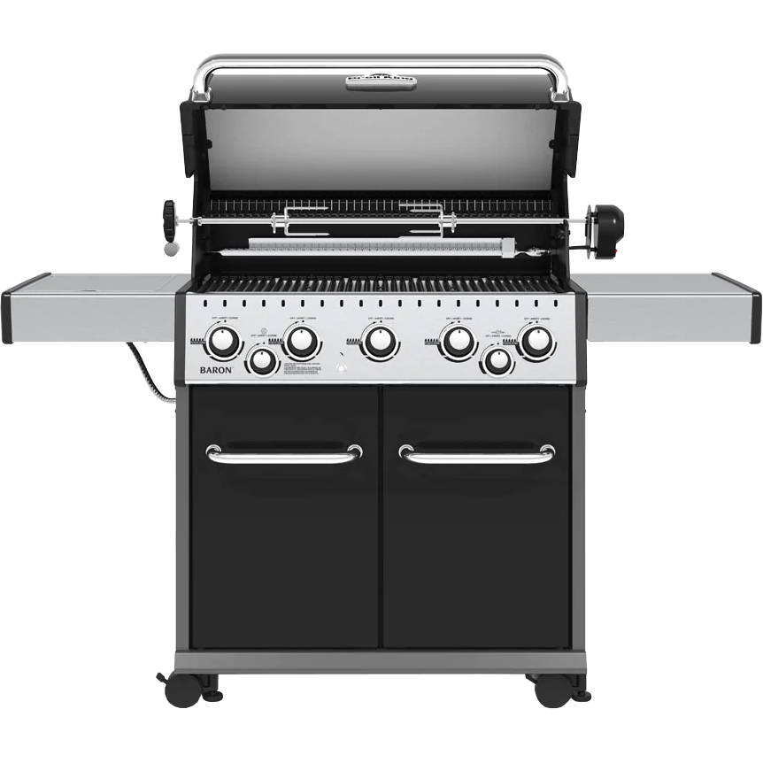 5-Brenner Baron 590 Gasgrill mit geöffnetem Deckel