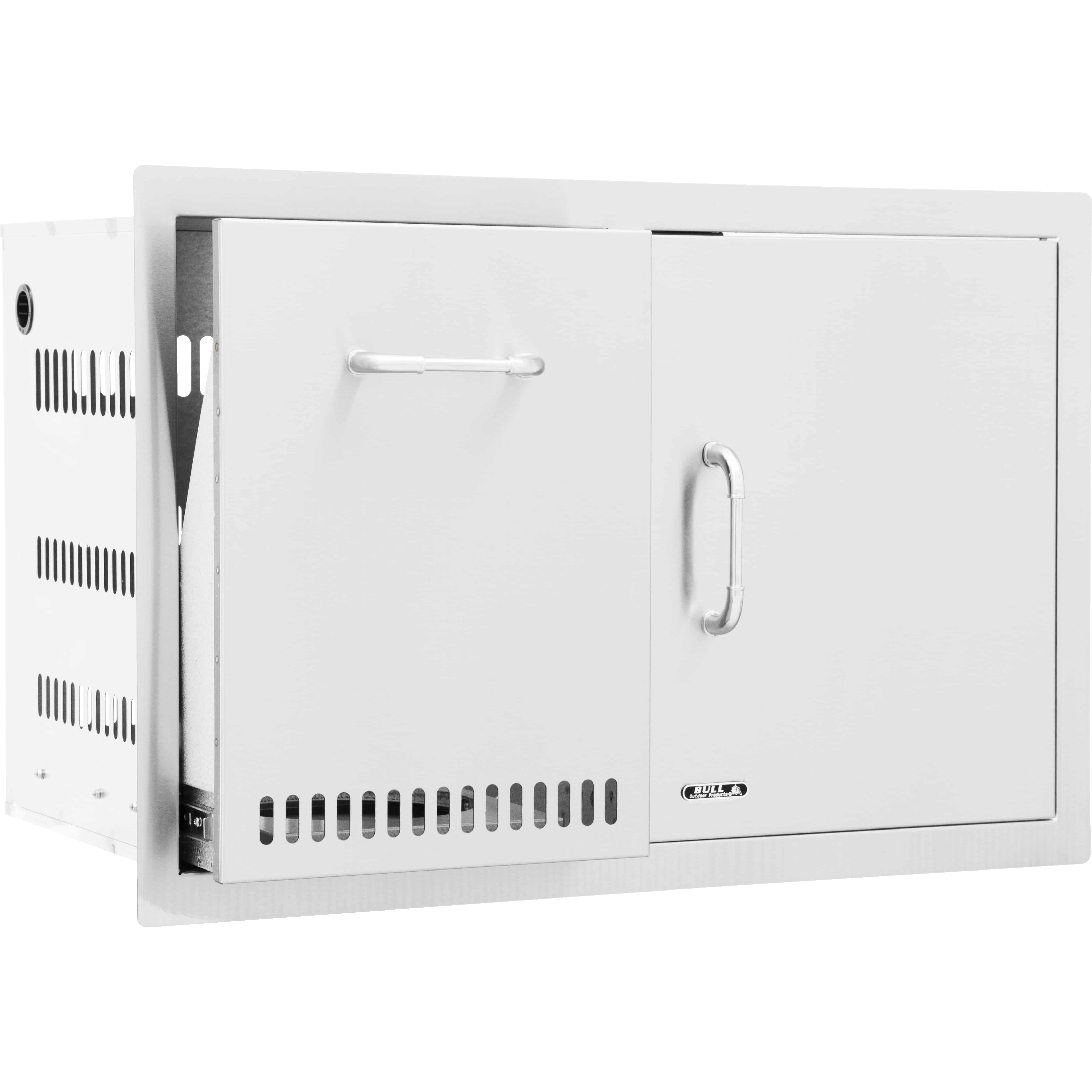 Combinación de puerta basculante y cajón para bombona de gas