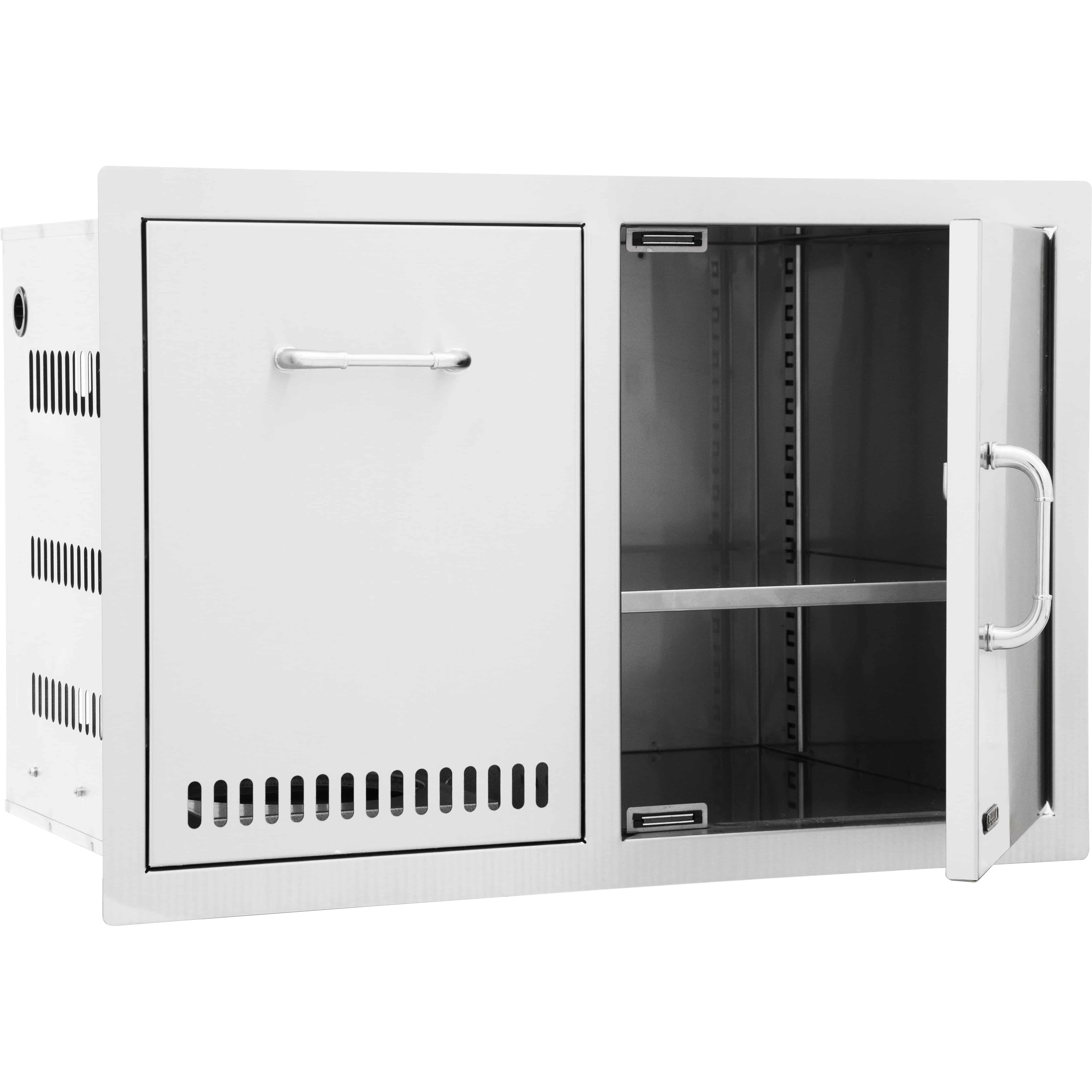 Combinación de puerta basculante y cajón para bombona de gas