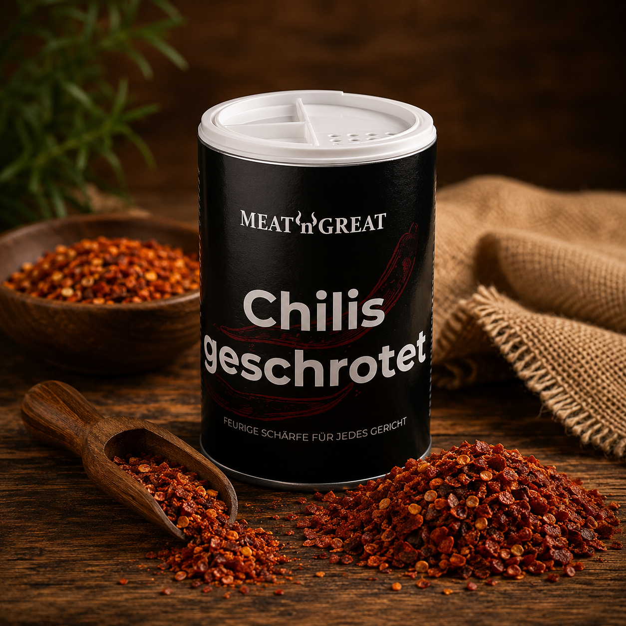 Meat 'n' Great Chilis geschrotet, Streuer, 70g