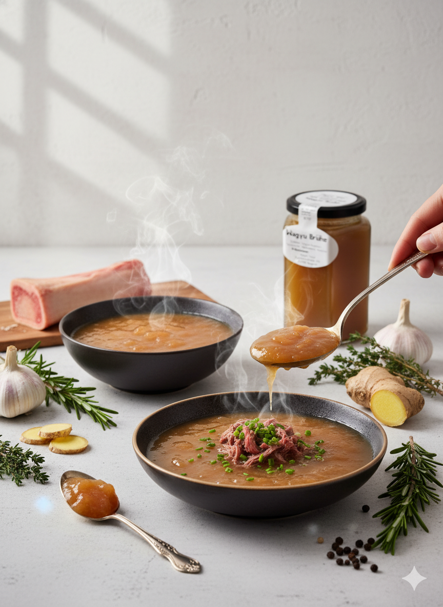 Bouillon d'os de Wagyu | Un concentré de collagène pour la santé intestinale et articulaire | Meat'n'Food
