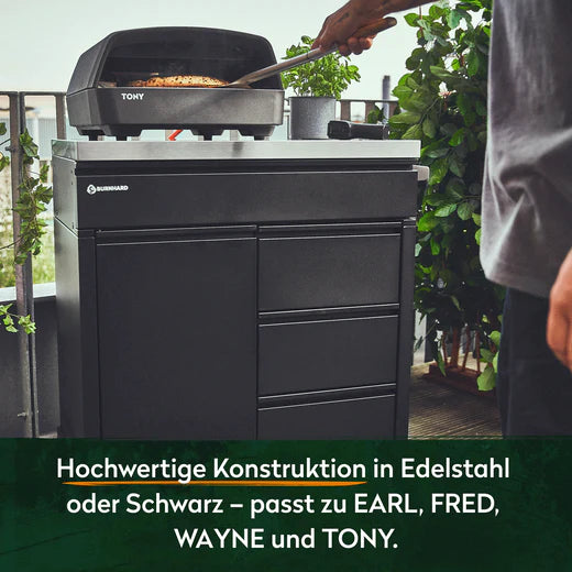 Burnhard Edelstahl Grill Beistellwagen