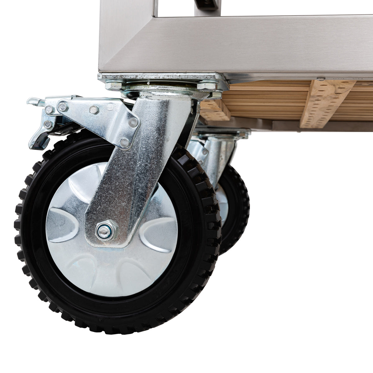 Silla de paseo Monolith en acero inoxidable y teca, LeChef