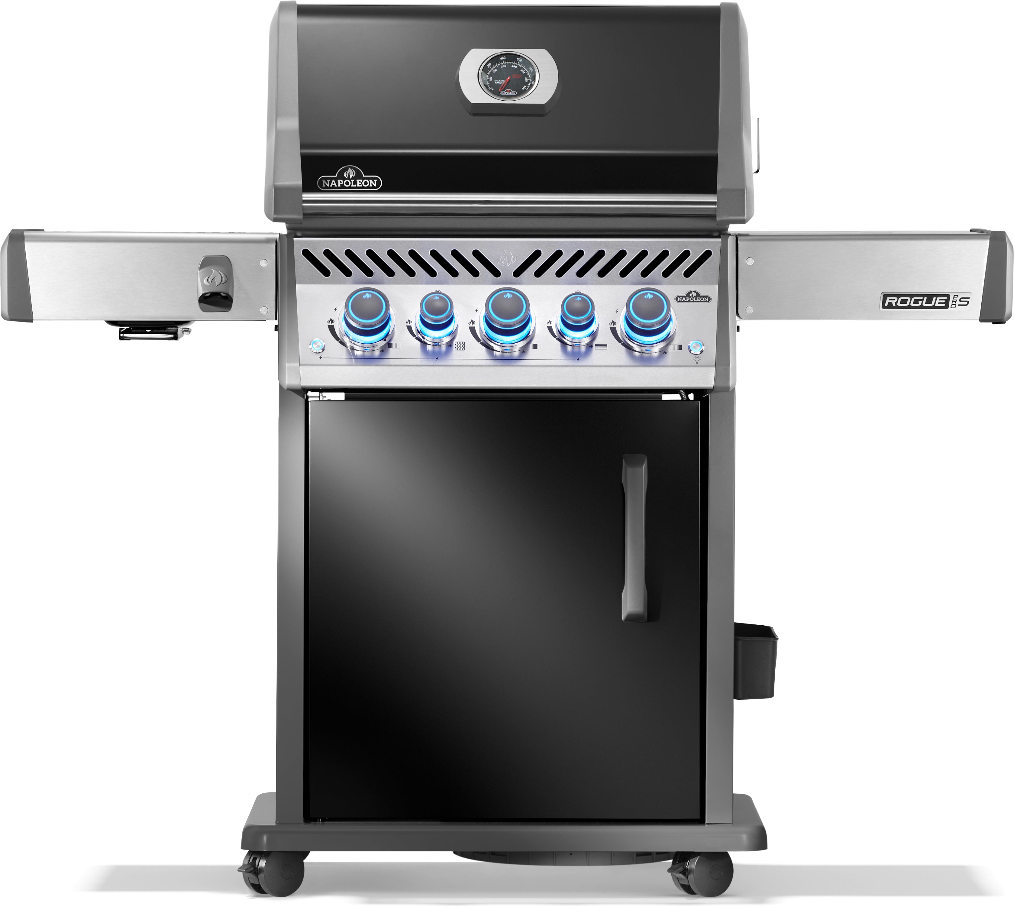 Napoleon Rogue PRO-S 425 con griglie in ghisa, nero, incluso spiedo per girarrosto