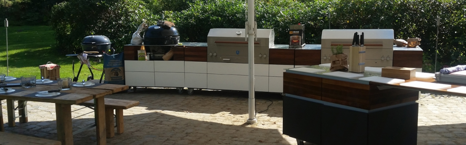 Mobile Außenküche auf einem Grillevent