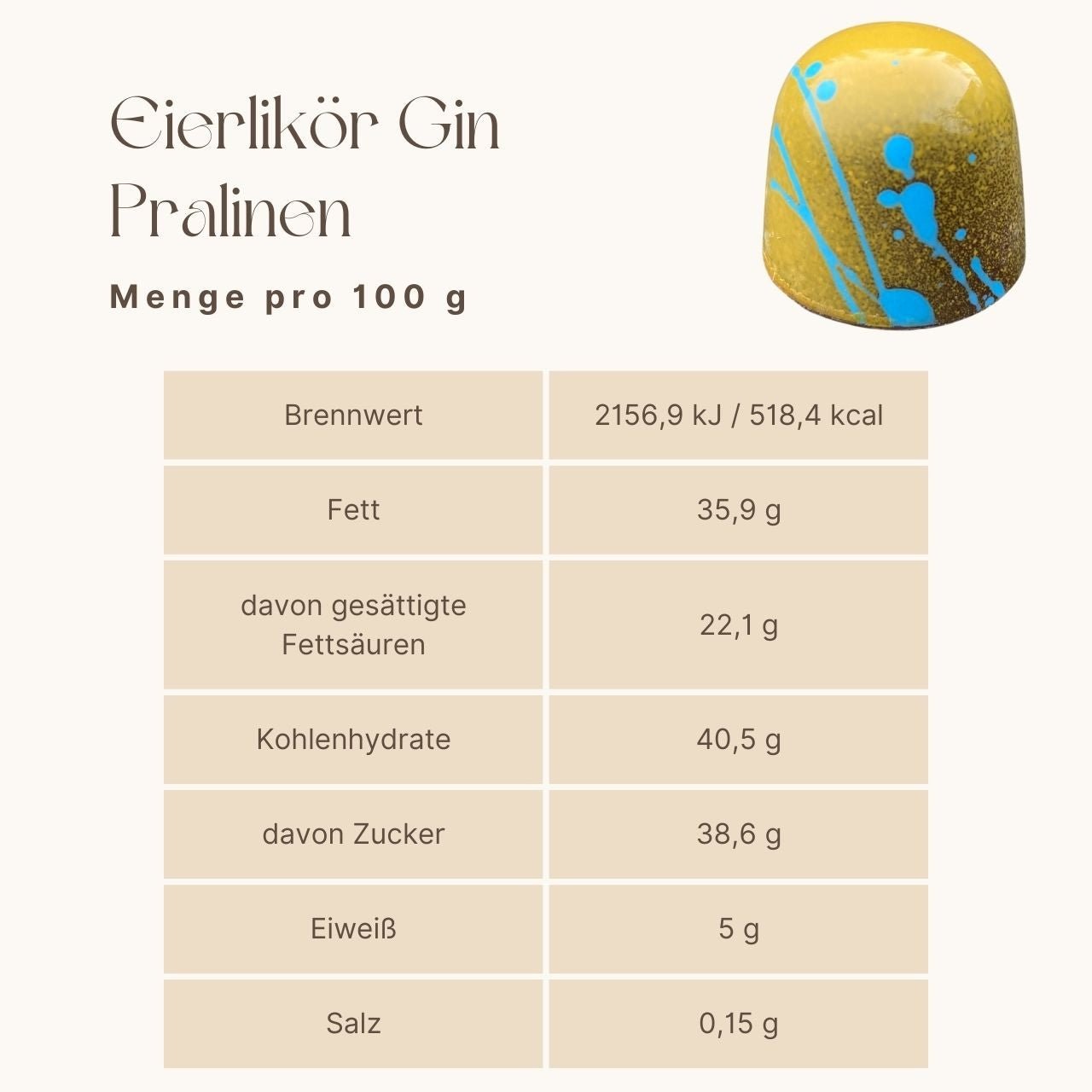 Cioccolatini al liquore all'uovo Kellers confezione da 3 pezzi