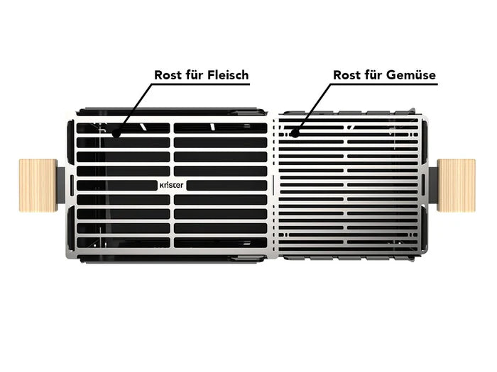 Knister Grill Draufsicht auf das Rost
