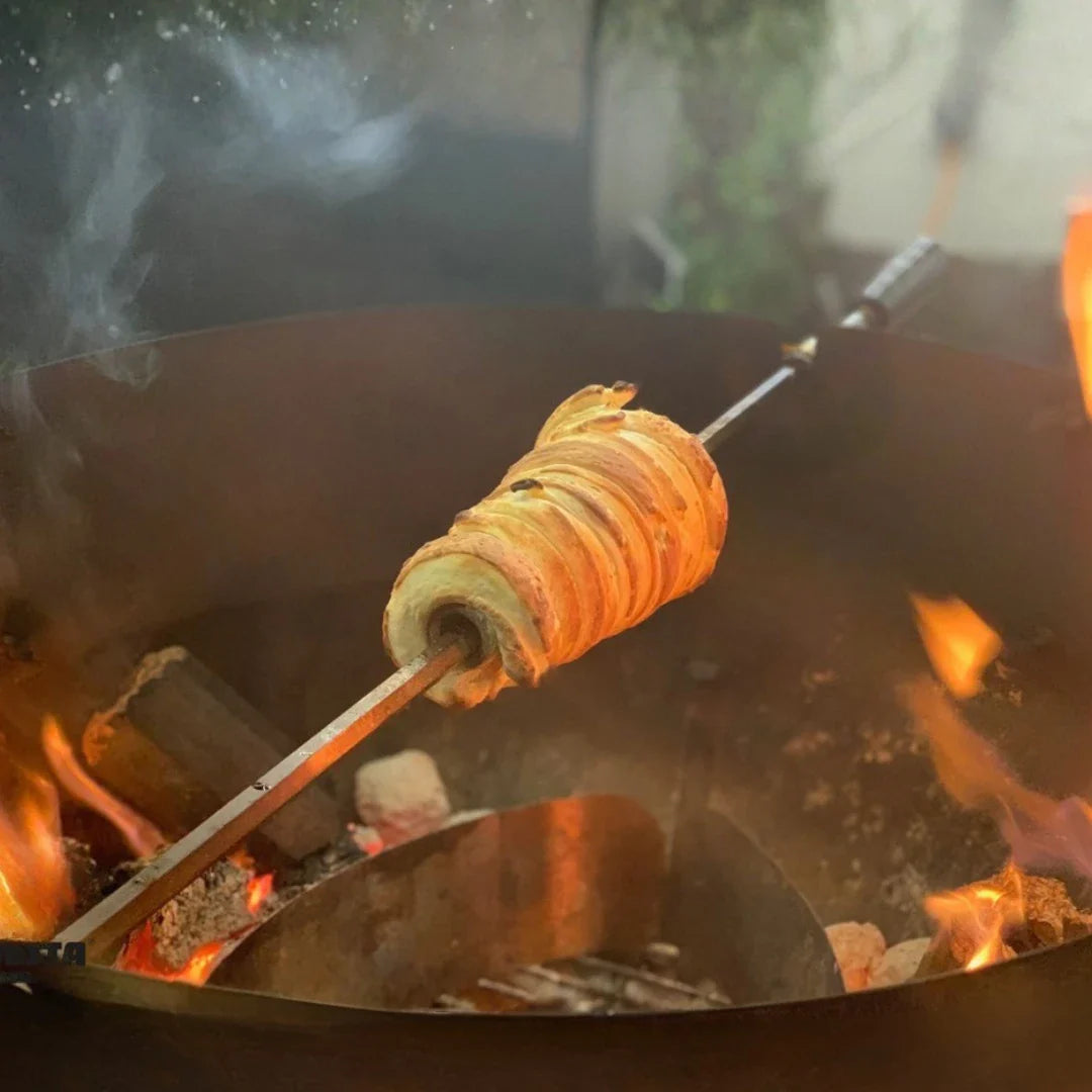 Rullo tagliafuoco Moesta, legno di faggio per girarrosto BBQ