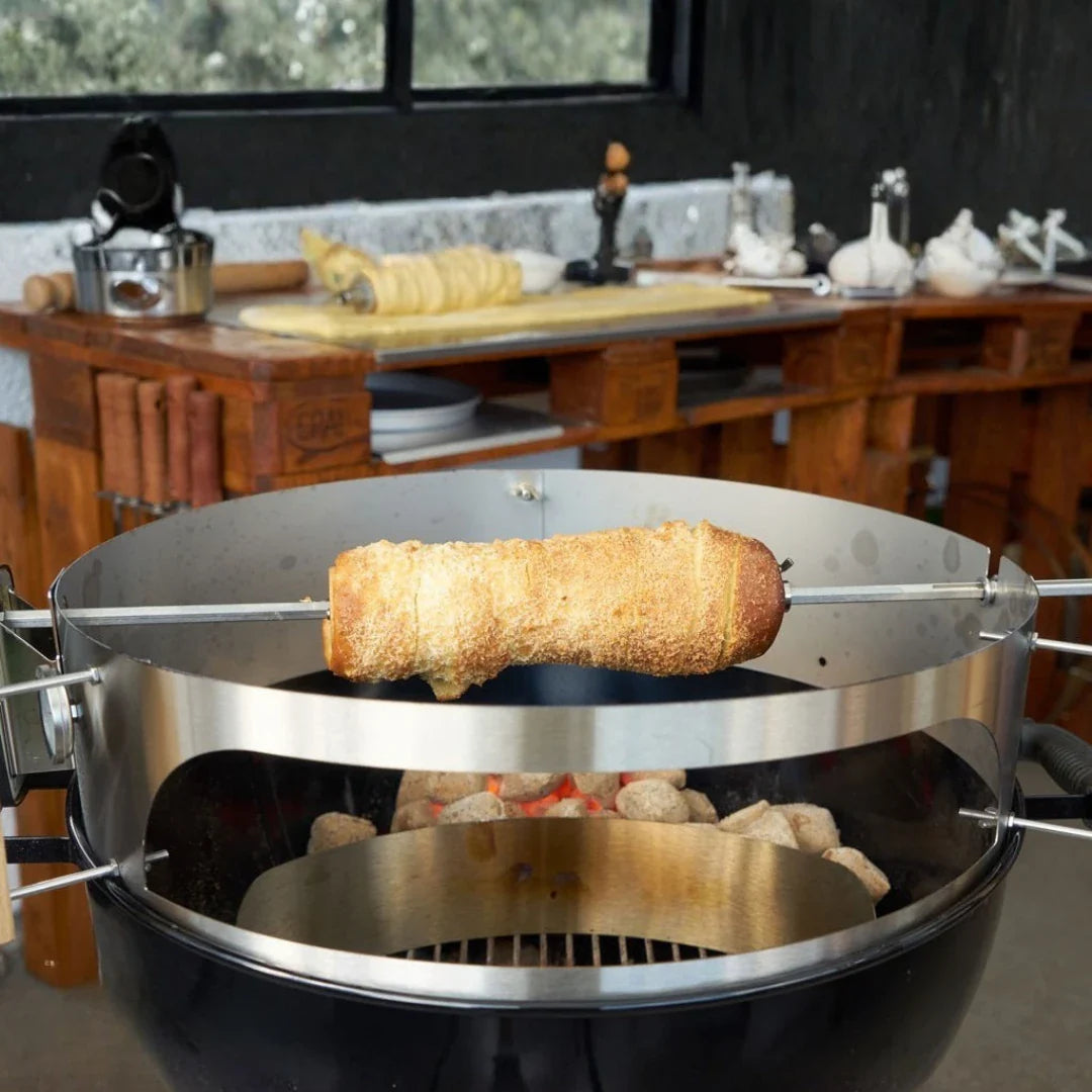 Rullo tagliafuoco Moesta, legno di faggio per girarrosto BBQ