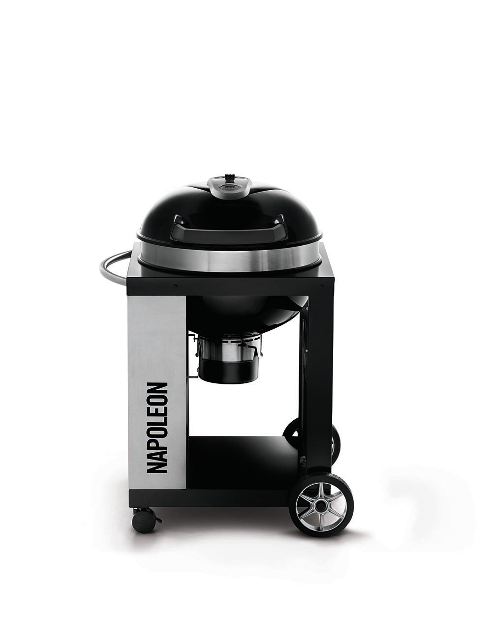 Barbacoa de carbón Napoleon, Ø57cm en carro con parrilla de hierro fundido