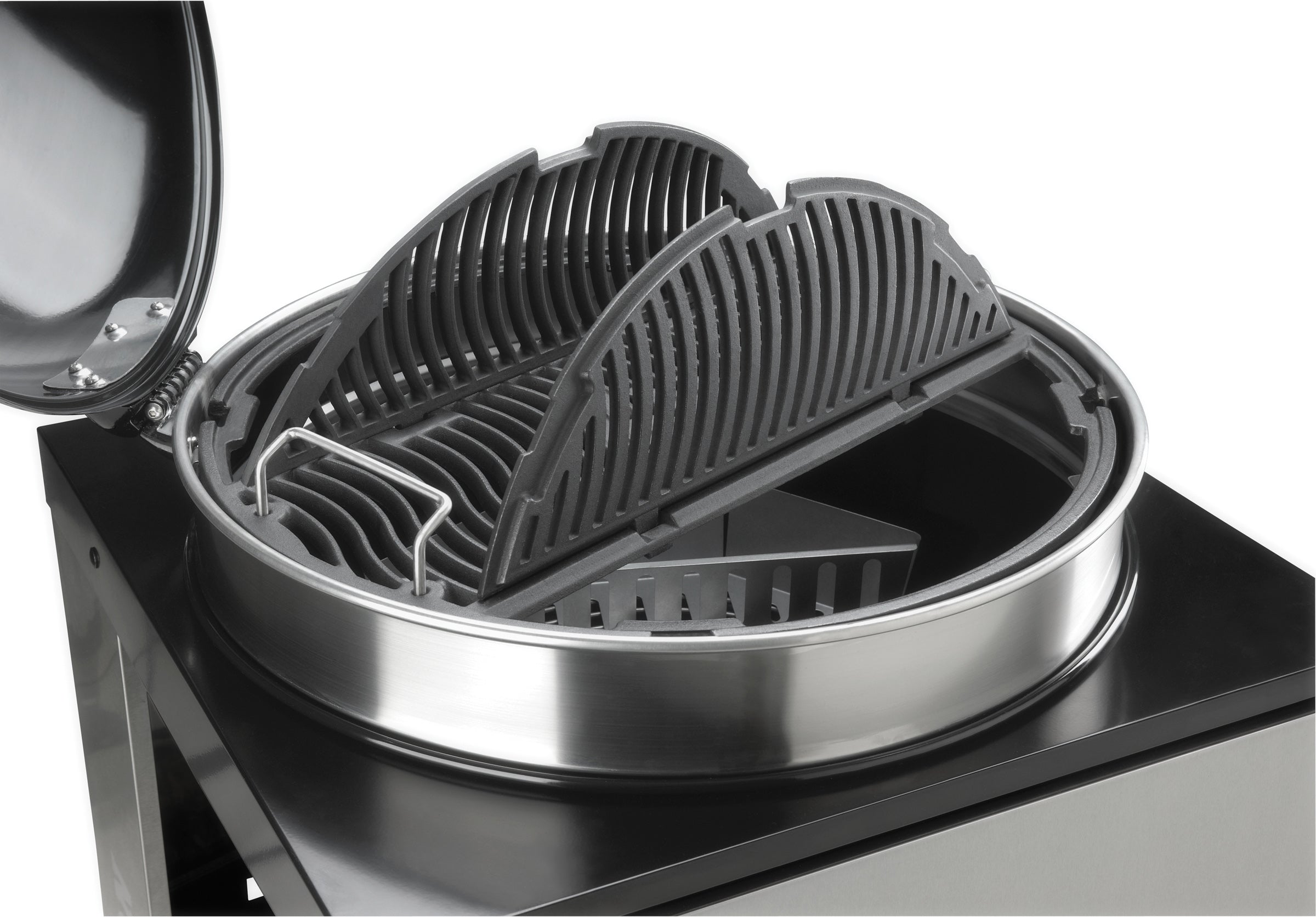 Barbacoa de carbón Napoleon, Ø57cm en carro con parrilla de hierro fundido