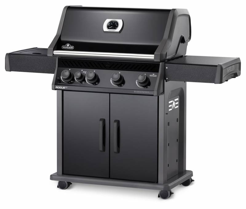 Seitenansicht Napoleon Rogue XT 525 Schwarz mit Sizzle Zone