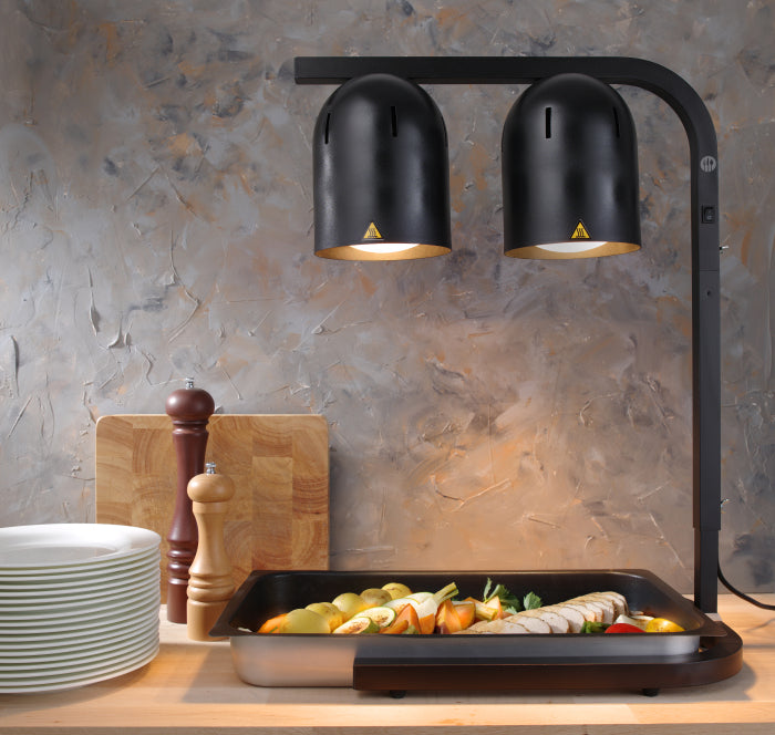 Anwendungsbild Hendi Thekenaufsatz Schwarz mit Infrarotlampen