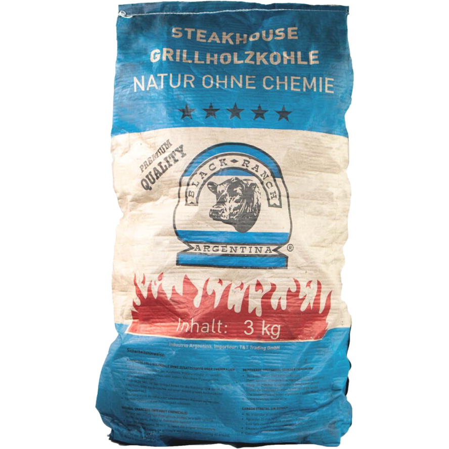 Black Ranch - Węgiel drzewny do grilla Steakhouse, Argentyna, 3 kg