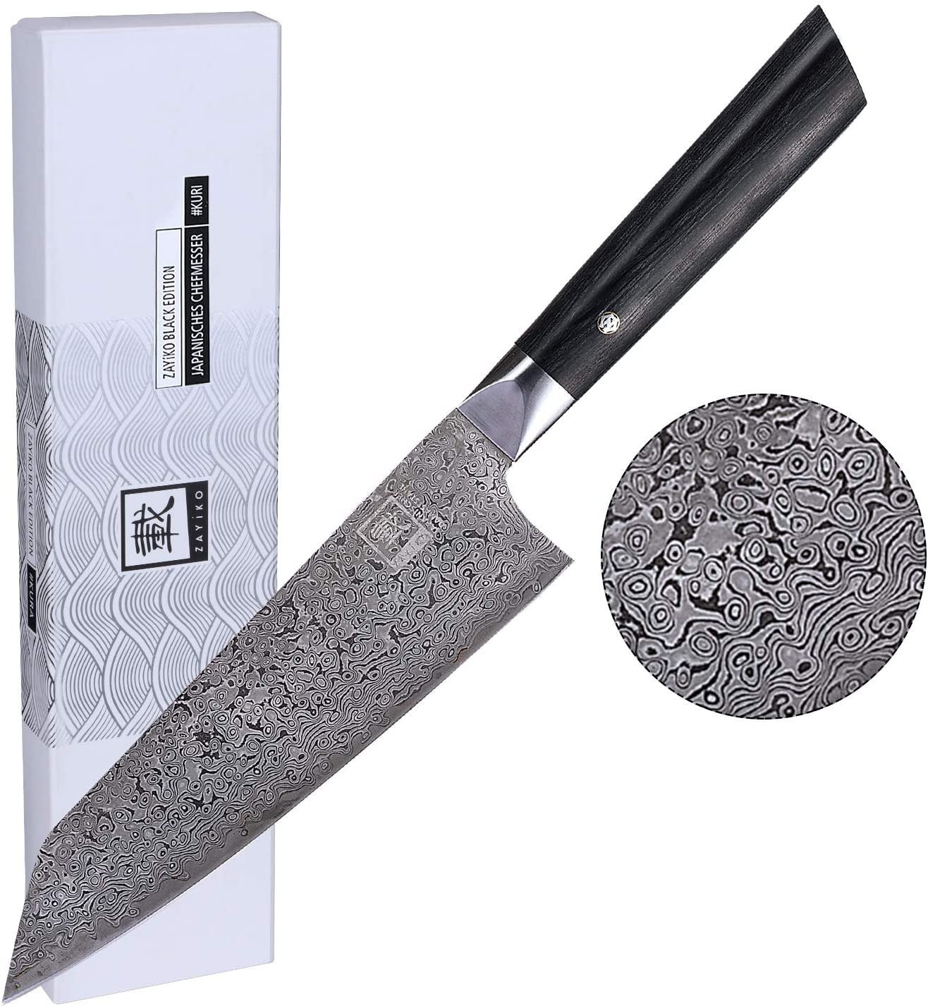 Produktbild Zayiko Damast Kiritsuke Chefmesser "Black"-Serie
