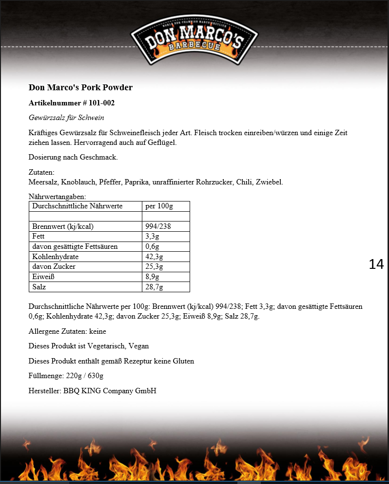 Poudre de porc Don Marco, 220 g