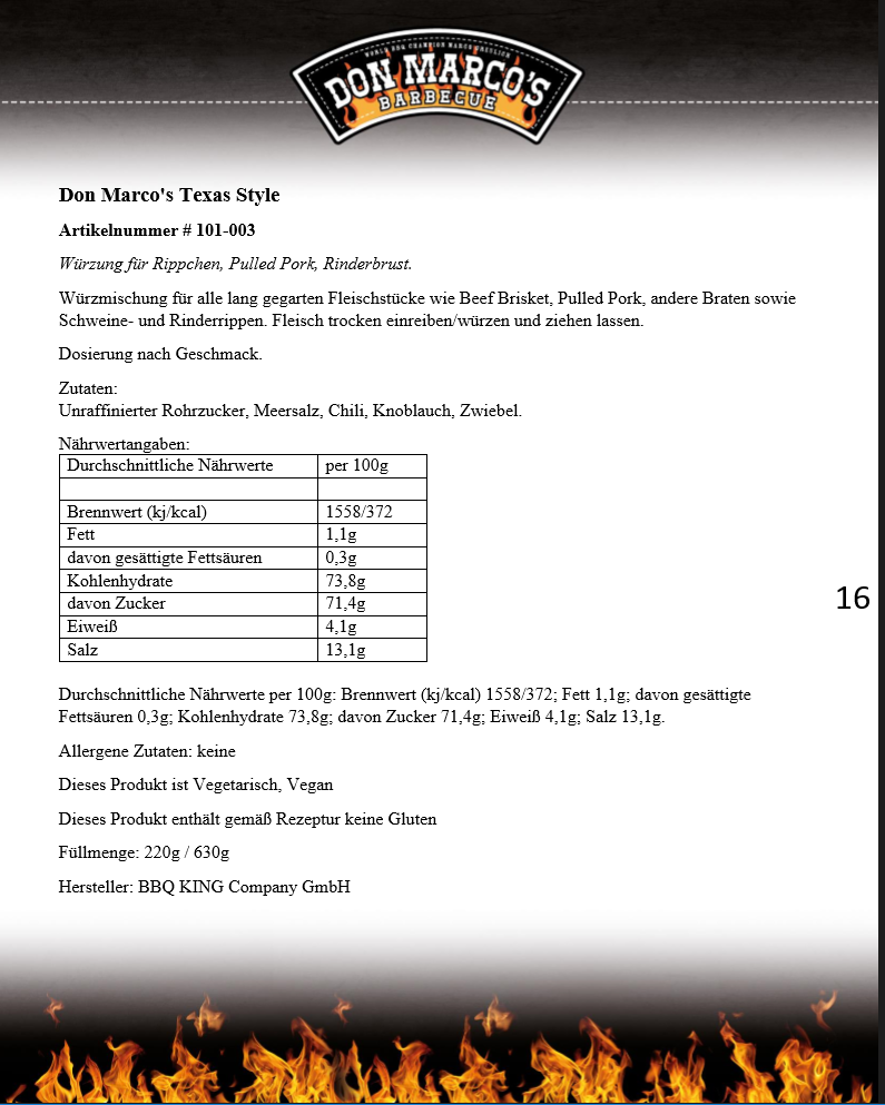 Don Marco's Texas, 220 g