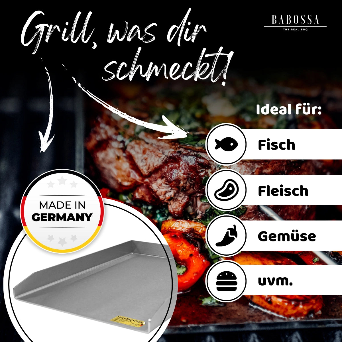Babossa plancha para Rösle Blazeflame | 33 x47,6 cm