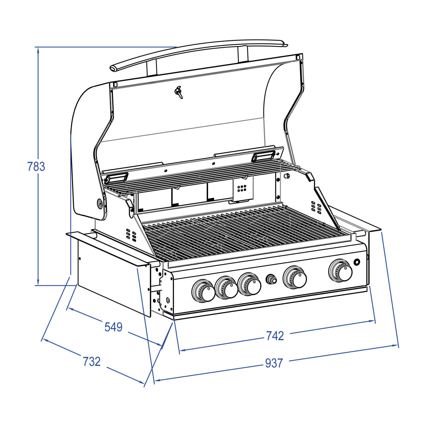 ALL'GRILL Chef L Built-In Black