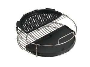 Plaque de cuisson semi-circulaire perforée pour l'EGGspander XLarge